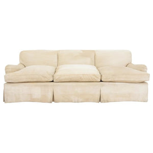 CONTEMPORARY CREAM CHENILLE THREE SEAT SOFA