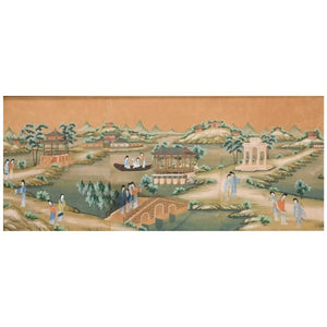 LARGE VINTAGE FRAMED CHINESE WATERCOLOR PANEL