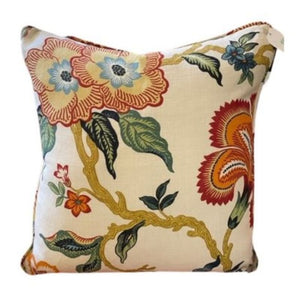 LEE JOFA FLORAL LINEN CHINTZ SQUARE PILLOW