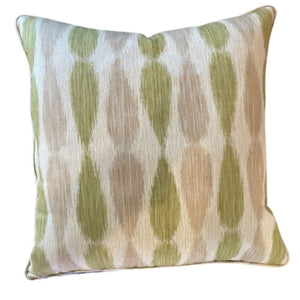 COWTAN & TOUT GREEN AND BEIGE GEOMETRIC PILLOW