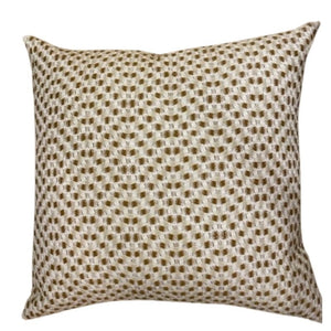 LARSEN BROWN AND CREAM PILLOW WTIH BROWN VELVET