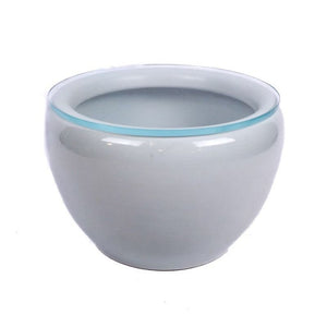 PALE BLUE CHINESE PORCELAIN FISHBOWL WITH GLASS TOP