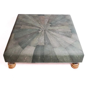 LARGE SHAGREEN STARBURST COFFEE TABLE WITH GILT FEET