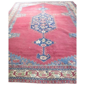 RED PERSIAN RUG WITH CENTER MEDALLIONS