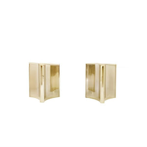 PAIR OF PATINATED BRASS BERNHARDT TABLE BASE PEDESTALS