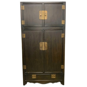 CHOCOLATE BROWN ASIAN STYLE ARMOIRE