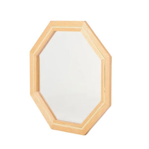 MID CENTURY FAUX BAMBOO AND BRASS OCTAGONAL MIRROR