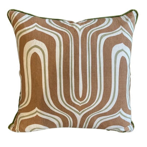 RAOUL BROWN & GREEN GEOMETRIC PILLOW