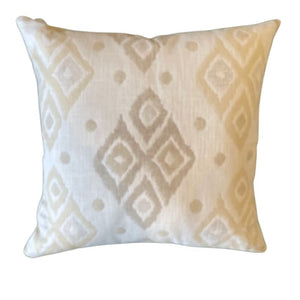 OUTDOOR FABRIC GEOMETRIC TONAL IKAT PILLOW