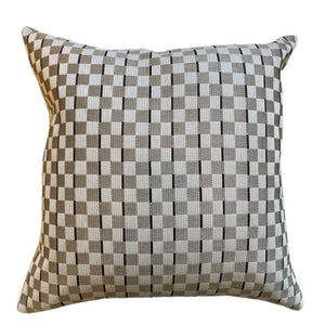 OLIVE AND TAN GEOMETRIC PILLOW