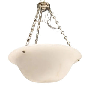 VINTAGE ALABASTER DEEP DISH FORM CHANDELIER