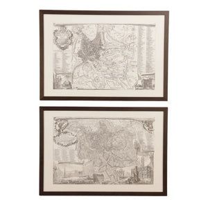 PAIR OF FRAMED MAPS OF ROME