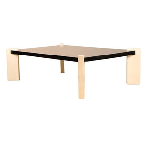 CONTEMPORARY LACQUER AND GOATSKIN COFFEE TABLE