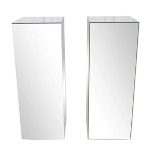 PAIR OF LARGE MID CENTURY MODERN MIRRORED PEDESTALS