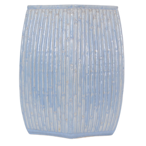 LIGHT BLUE CERAMIC BAMBOO GARDEN SEAT