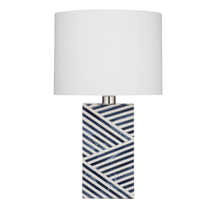 NAVY & WHITE BONE TABLE LAMP