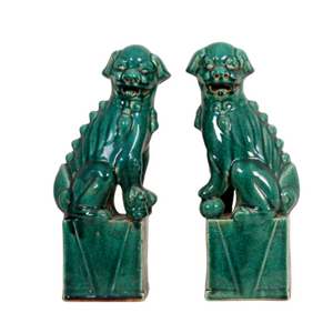 GREEN FOO DOG PAIR