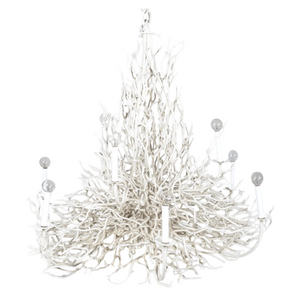 WHITE METAL CORAL CHANDELIER