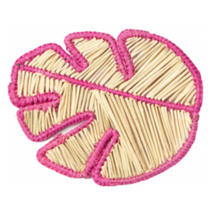 SET OF 4 RATTAN LEAF COASTERS