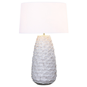 WHITE OCEAN FLOWER CERAMIC LAMP