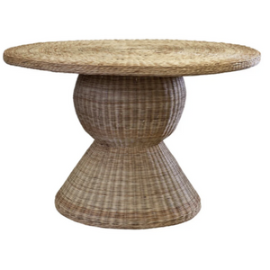 WICKER PEDESTAL DINING TABLE