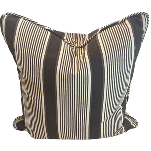 PETER FASANO BLACK AND IVORY STRIPE FABRIC INDOOR PILLOW