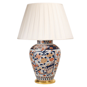 RED AND BLUE JAPANESE PORCELAIN TABLE LAMP