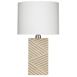 TAN & CREAM BONE TABLE LAMP