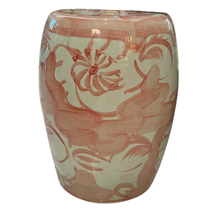 CORAL RED TWIST FLOWER GARDEN STOOL