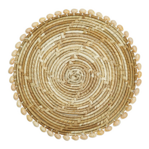 SET OF 4 RATTAN AND SHELL PLACEMATS