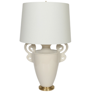 LARGE IVORY URN LAMP WITH GILT BASE