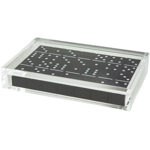 LUCITE BLACK DOMINO SET