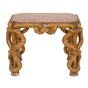 ITALIAN CARVED GILT & PORPHYRY SIDE TABLE