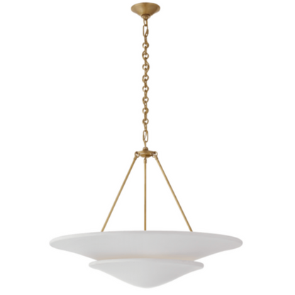 WHITE PLASTER LARGE TIERED CHANDELIER