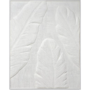 WHITE PLASTER BANANA LEAF WALL TILE