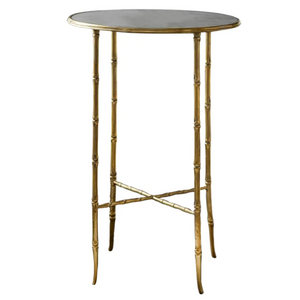 OVAL BRASS BAMBOO SIDE TABLE