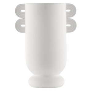 WHITE VASE WITH HANDLES