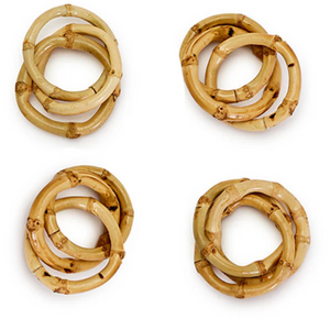 SET OF 4 BAMBOO NAPKIN RINGS