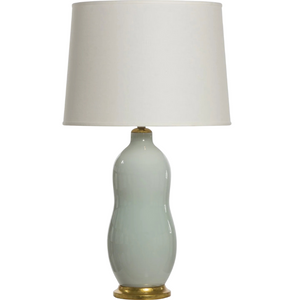 CELADON BLUE LAMP WITH GOLD PAINTED BASE