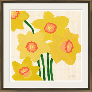 DAFFODILS IN WHITE FRAME