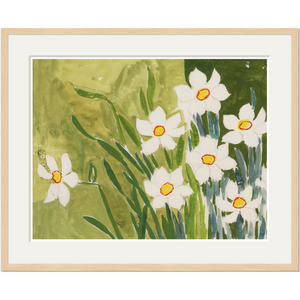 FLEUR BLANCHE IN LIGHT WOOD FRAME