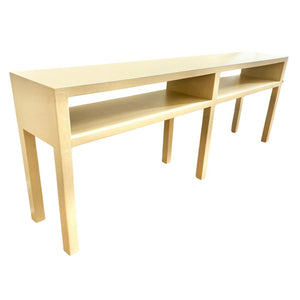 KARL SPRINGER STYLE LONG GRASSCLOTH CONSOLE TABLE