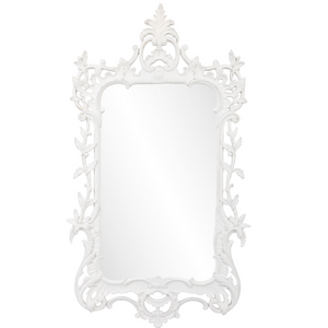 WHITE FOLIATE CHIPPENDALE MIRROR