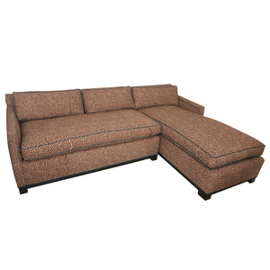 BROWN SECTIONAL IN CUSOTM SISTER PARISH FABRIC AND TRIM