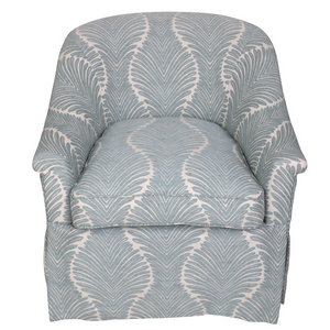 NEWLY UPHOLSTERED SOFA CHAIR IN OPUZEN MIST FABRIC