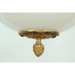 PAIR NEOCLASSICAL ORMOLU & MILK GLASS PENDANTS