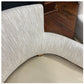 PAIR OF CUSTOM JONAS CURVED ARMCHAIRS WITH LEATHER SEATS