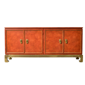 LEATHER & BRASS MASTERCRAFT CABINET