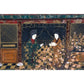 FRAMED CHINOISERIE PANEL WITH STONE INLAY