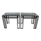 PAIR OF BILLY BALDWIN GEOMETRIC GLASS TOP SIDE TABLES
